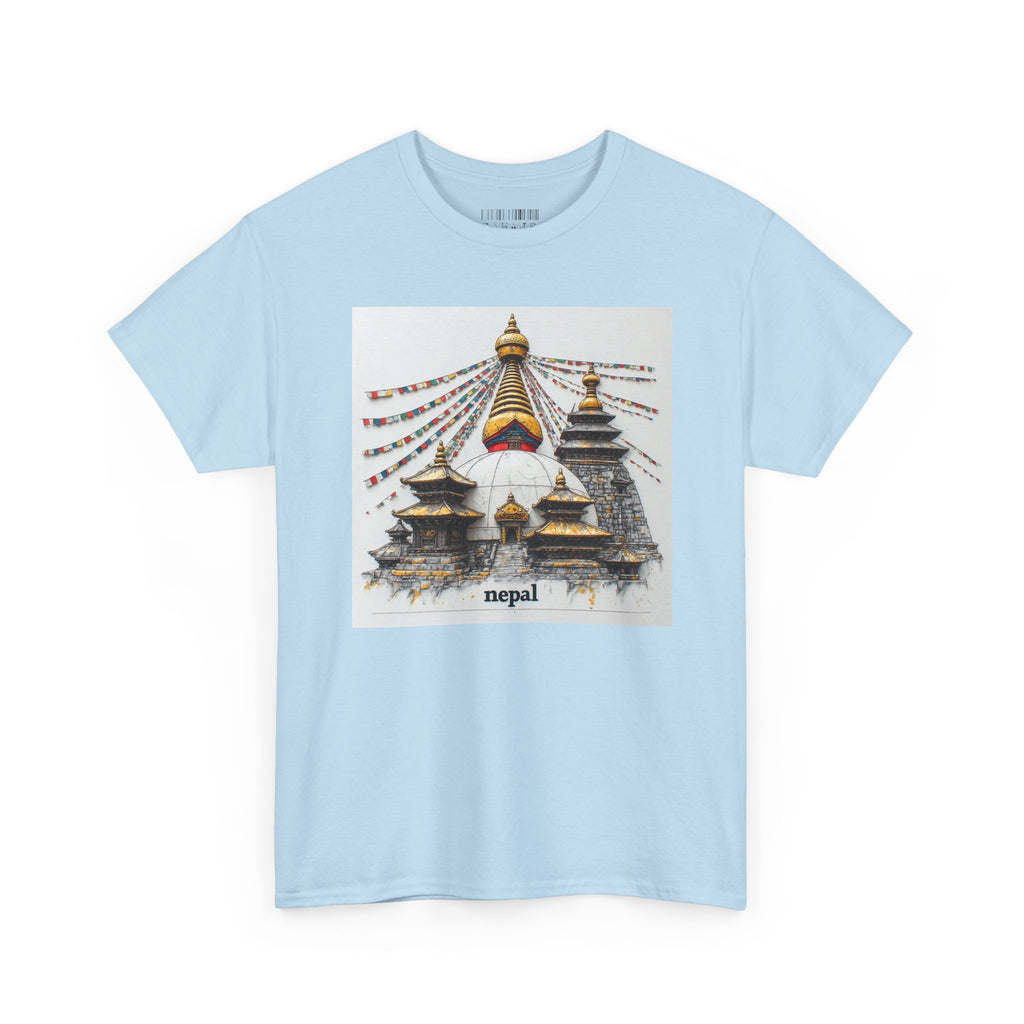 Nepal Swayambhunath Stupa T-Shirt — Buddhist Prayer Flags Travel Tee