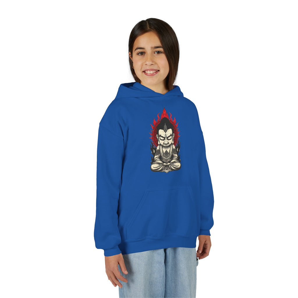 Youth Hoodie — Flaming Meditating Demon Graphic