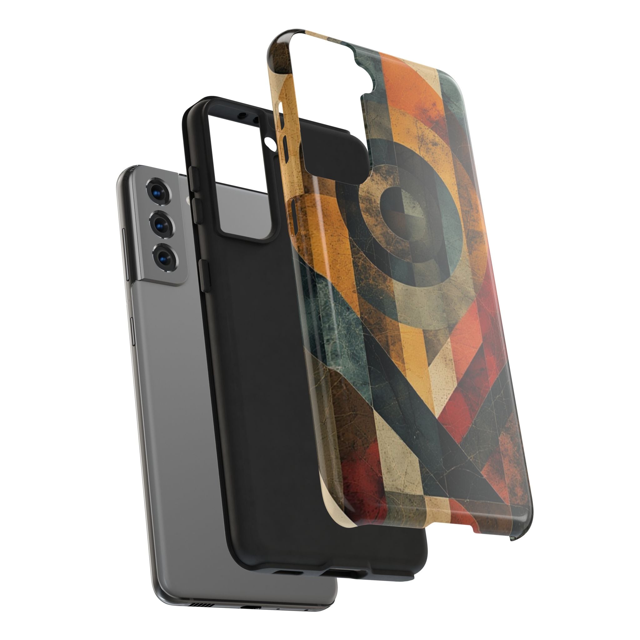 Retro Geometric Tough Phone Case — Vintage Target Circle Design