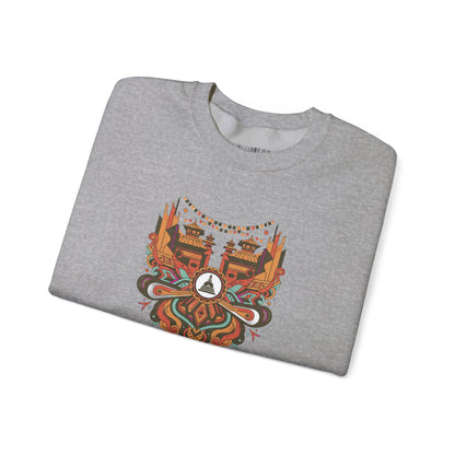 Vintage Tribal Fox Sweatshirt — Geometric Forest Animal Crewneck