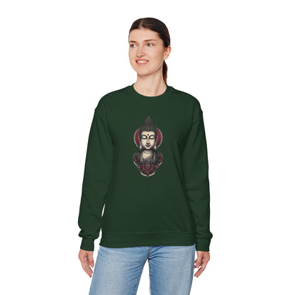 Buddha Lotus Crewneck Sweatshirt — Tranquil Meditation Graphic