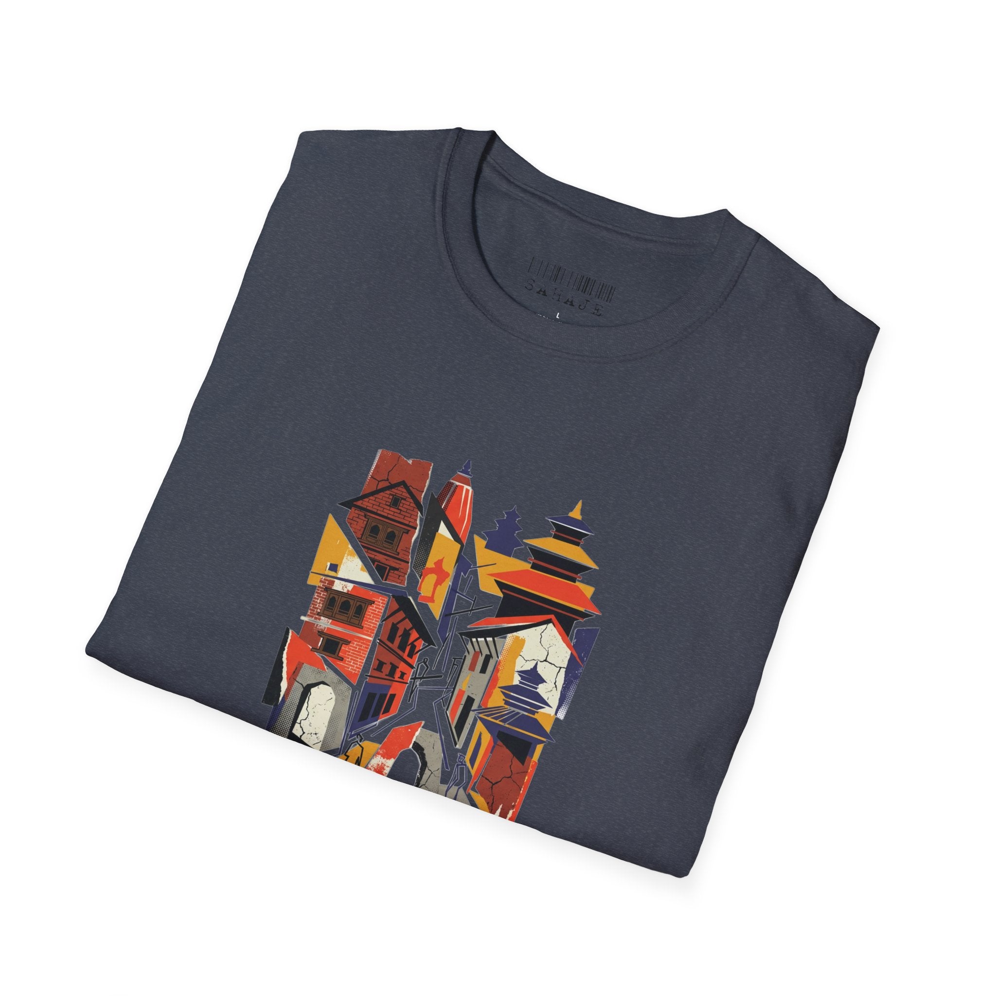 Cityscape Art Tee — Abstract Urban Alley Illustration T-Shirt
