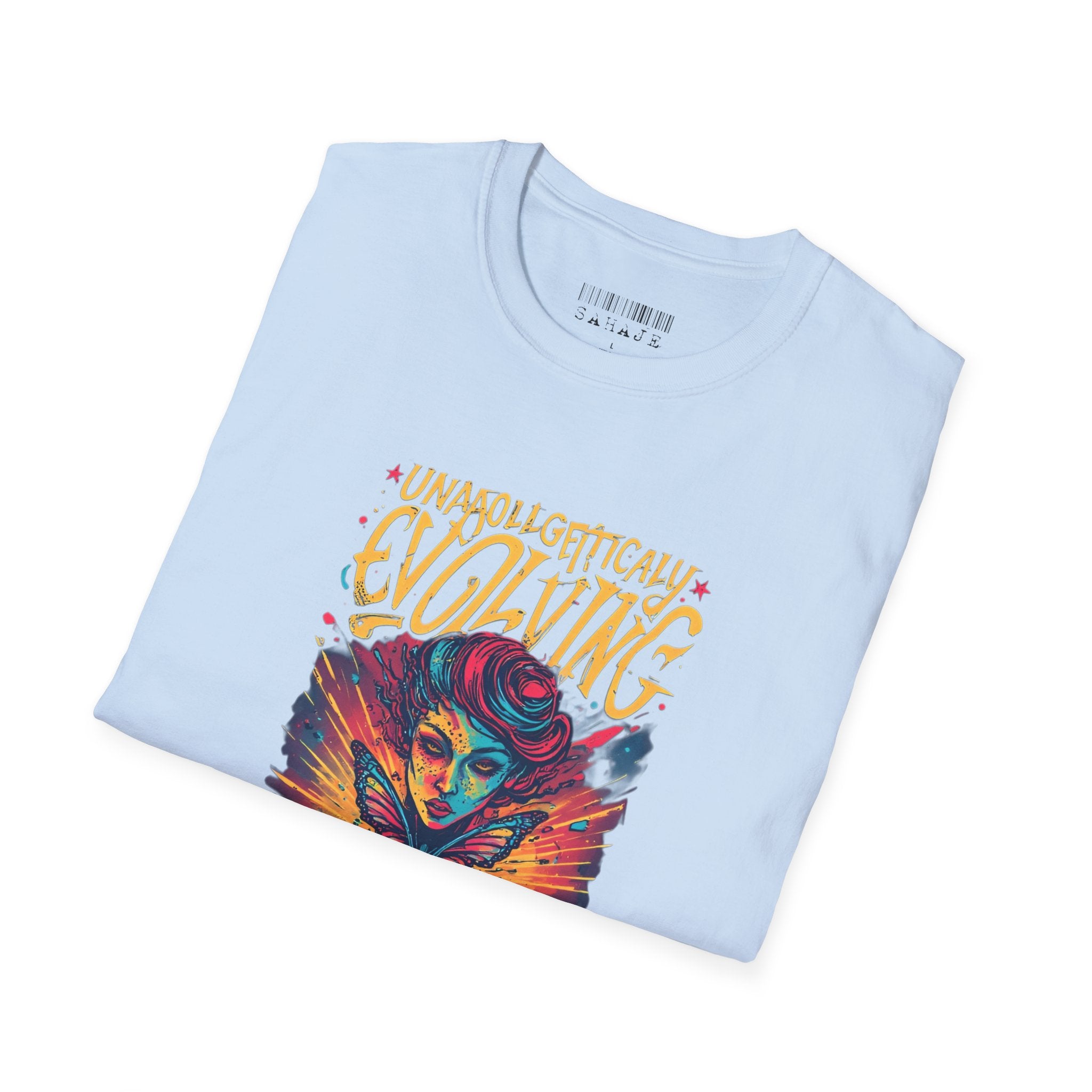 Unapologetically Evolving T-Shirt — Vibrant Butterfly Woman Graphic Tee