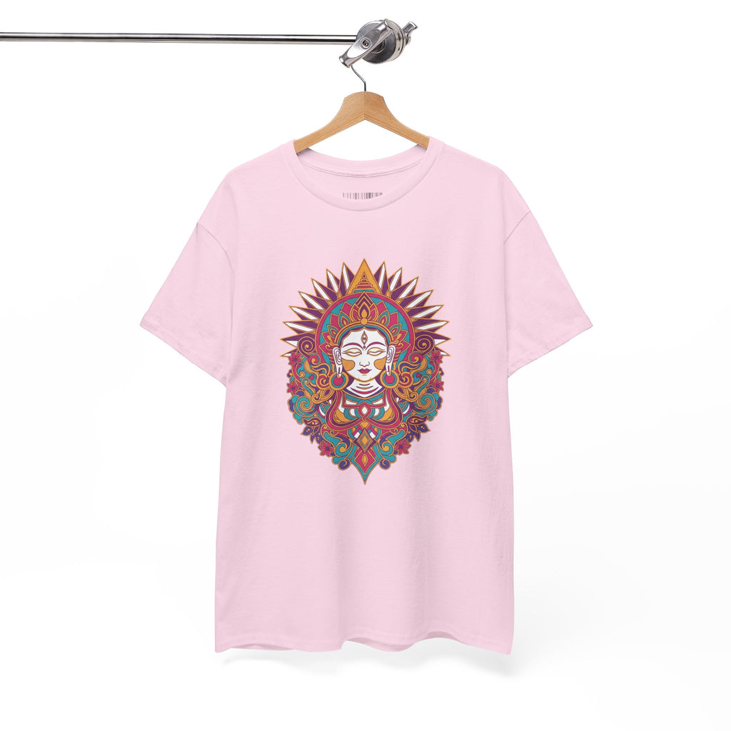 Spiritual Goddess Sun Mandala Tee — Colorful Boho Yoga T‑Shirt