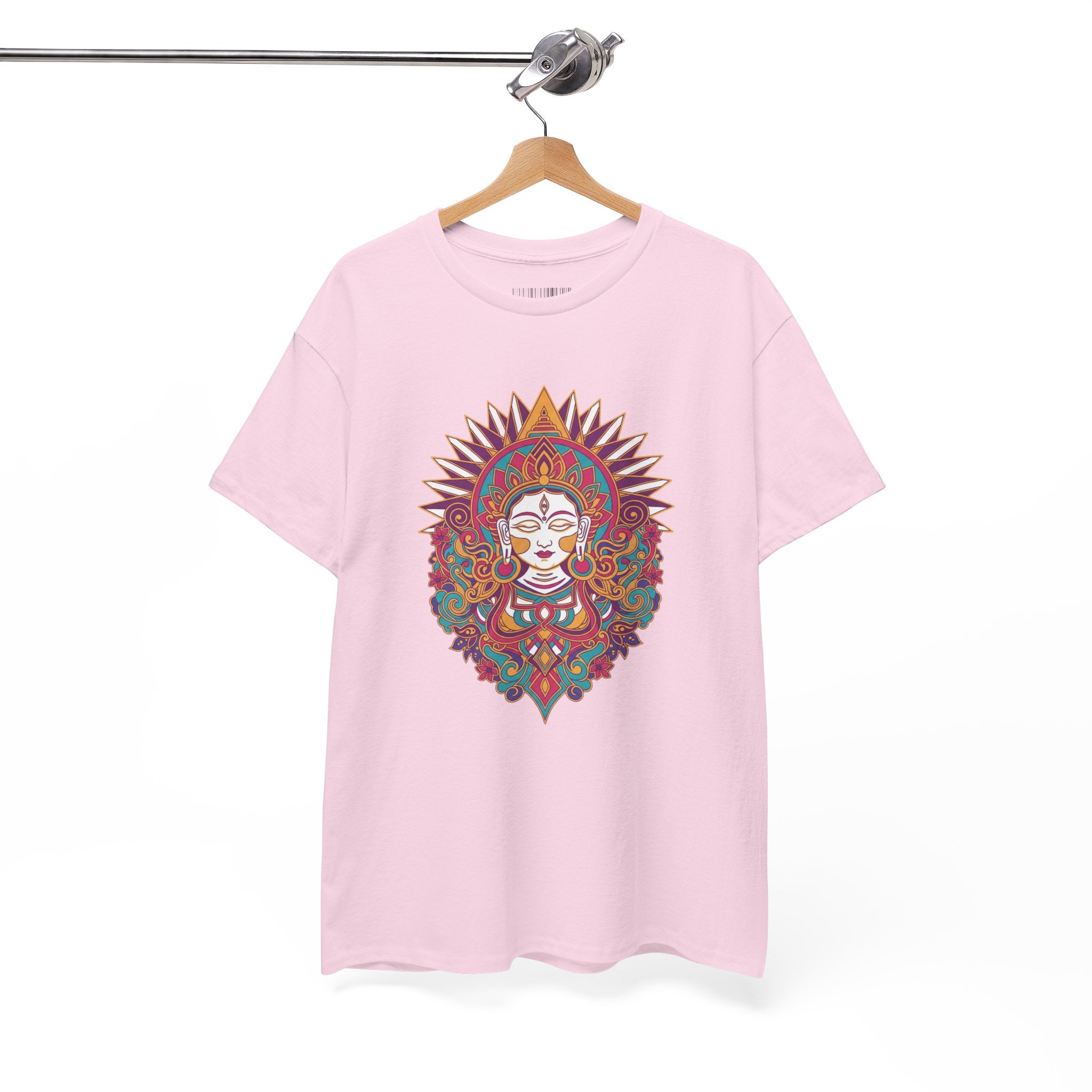 Spiritual Goddess Sun Mandala Tee — Colorful Boho Yoga T‑Shirt