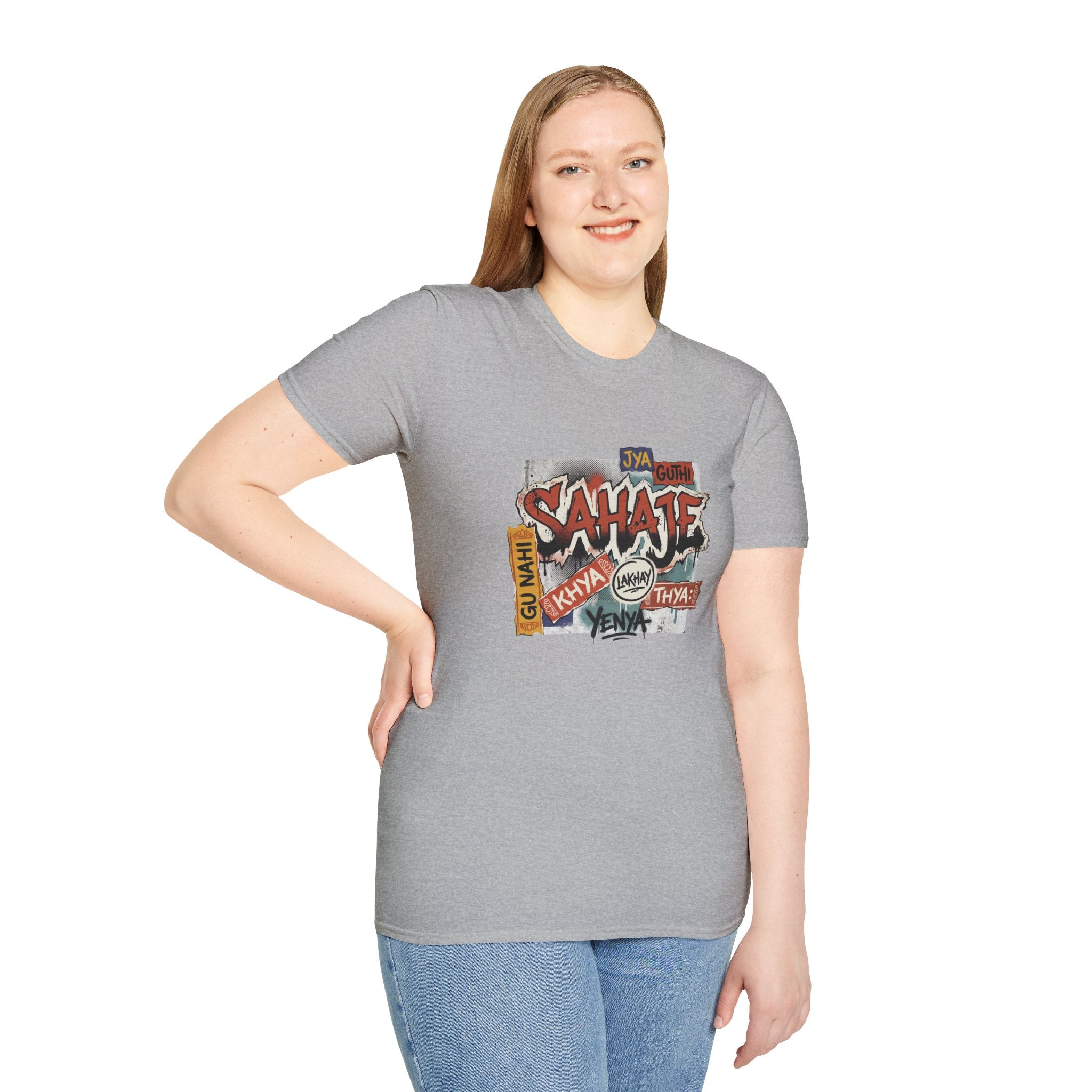 Sahaje Graffiti T-Shirt — Urban Hindi Street Art Tee