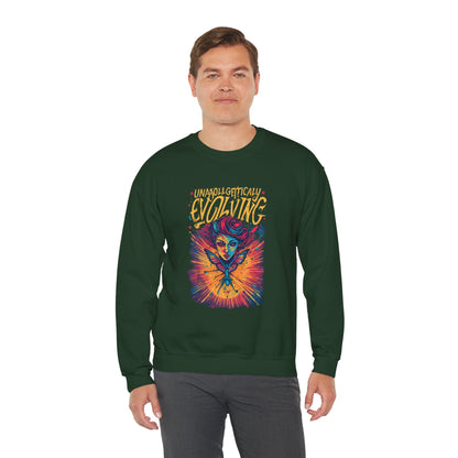 Evolving Butterfly Crewneck Sweatshirt — "Unafraid, Authentically Evolving" Inspirational Pullover