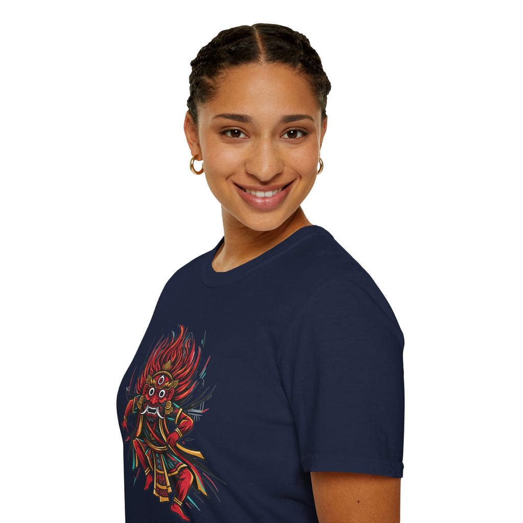 Balinese Barong Dance T-Shirt — Traditional Mythic Mask Graphic Tee