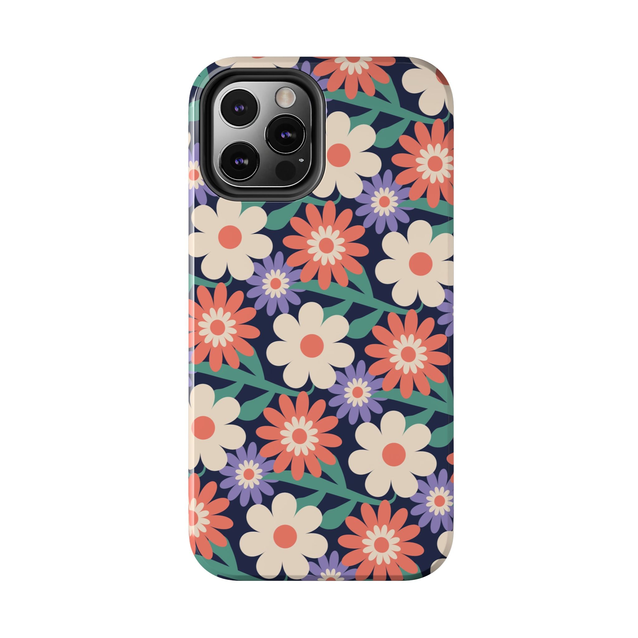Floral Tough Phone Case — Retro Daisies Protective Phone Cover