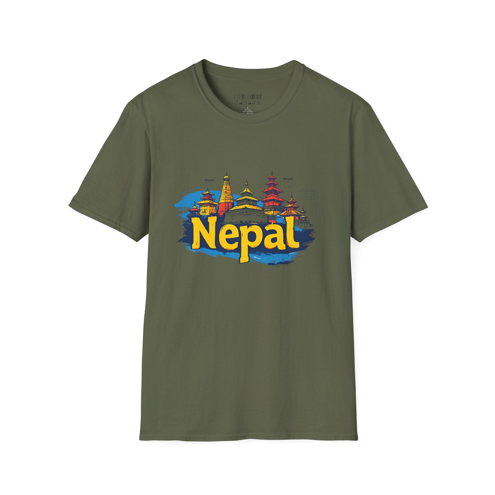 Nepal Temple Skyline T-Shirt – Nepali Cultural Heritage Graphic Tee, Travel & Spiritual Design