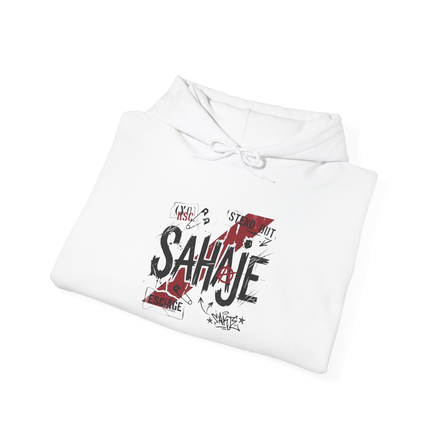 Sahaje Graphic Hoodie – Distressed Vintage Script Pullover