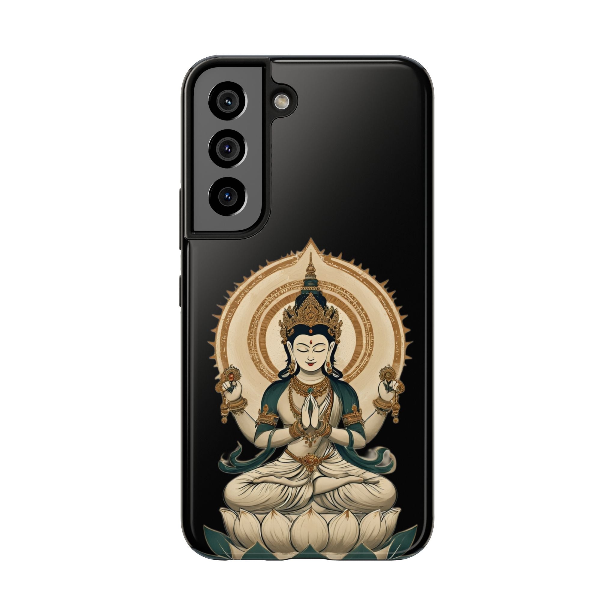 Bodhisattva Lotus Tough Phone Case — Protective Buddhist Meditation Phone Cover