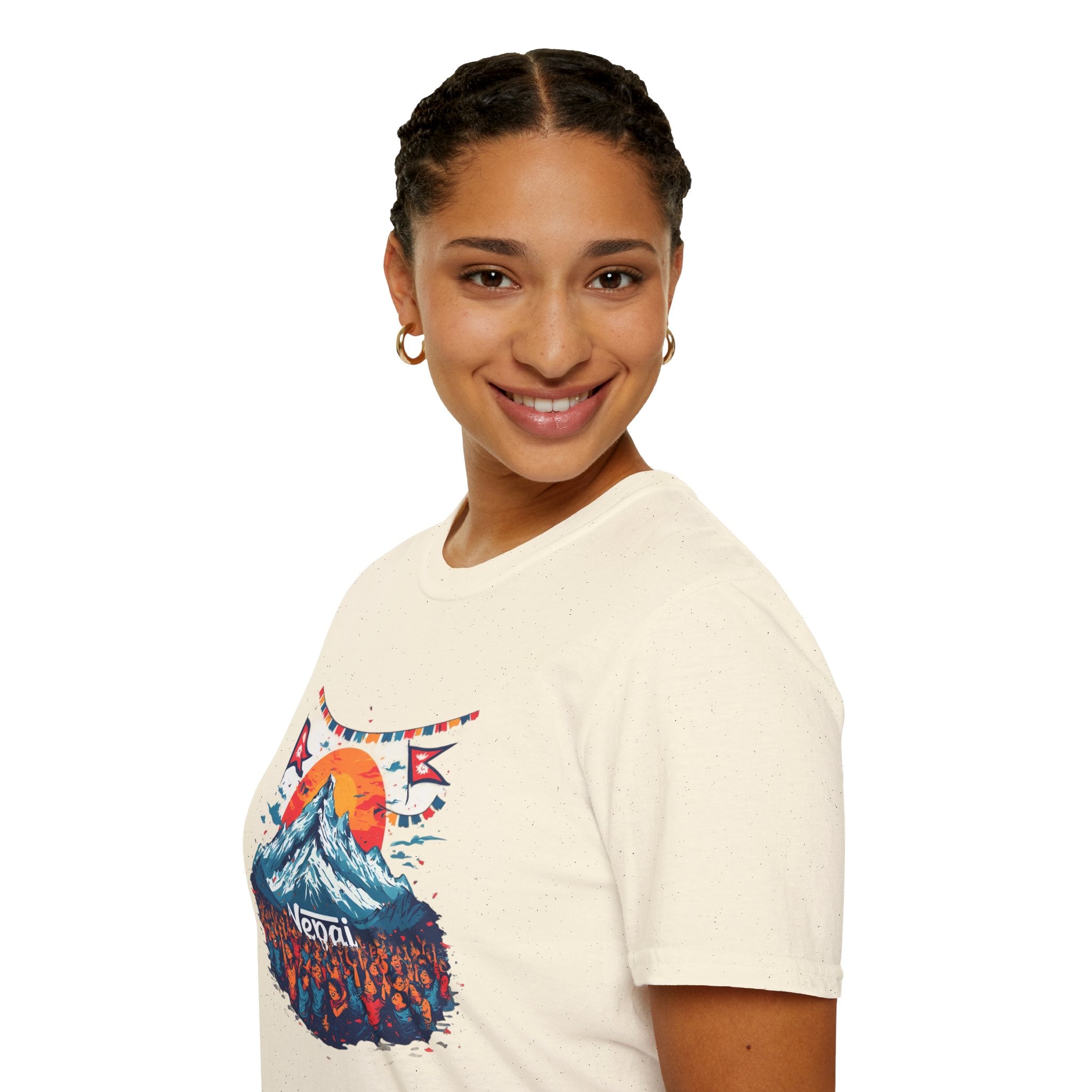Nepal Mountain Sunrise T-Shirt — Retro Trekking Graphic Tee