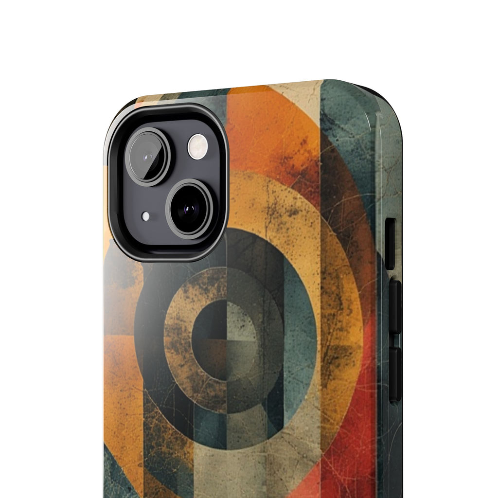 Retro Geometric Tough Phone Case — Vintage Target Circle Design