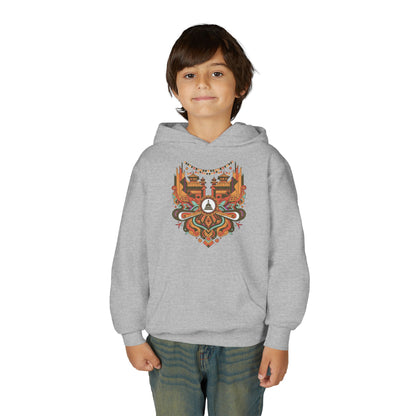 Youth Hoodie — Rustic Peace Mandala Graphic