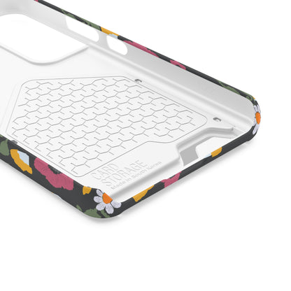 Floral Phone Case with Card Holder, Stylish Smartphone Accessory, Gifts for Her, Trendy Floral Design, Perfect for Spring & Summer
