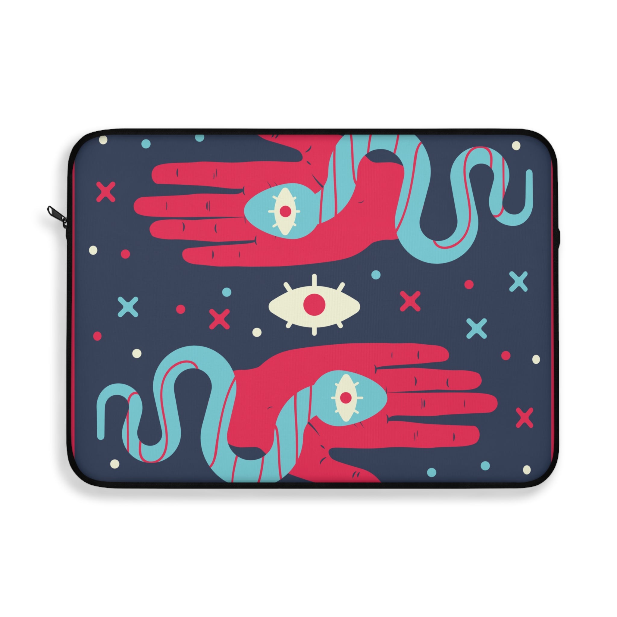 Colorful Snake & Hand Laptop Sleeve | Artistic Design, Tech Accessory, Gift for Creatives, Unisex Laptop Case, Unique Computer Cover