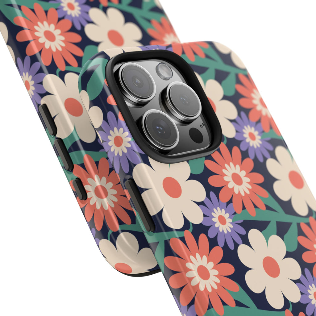 Floral Tough Phone Case — Retro Daisies Protective Phone Cover
