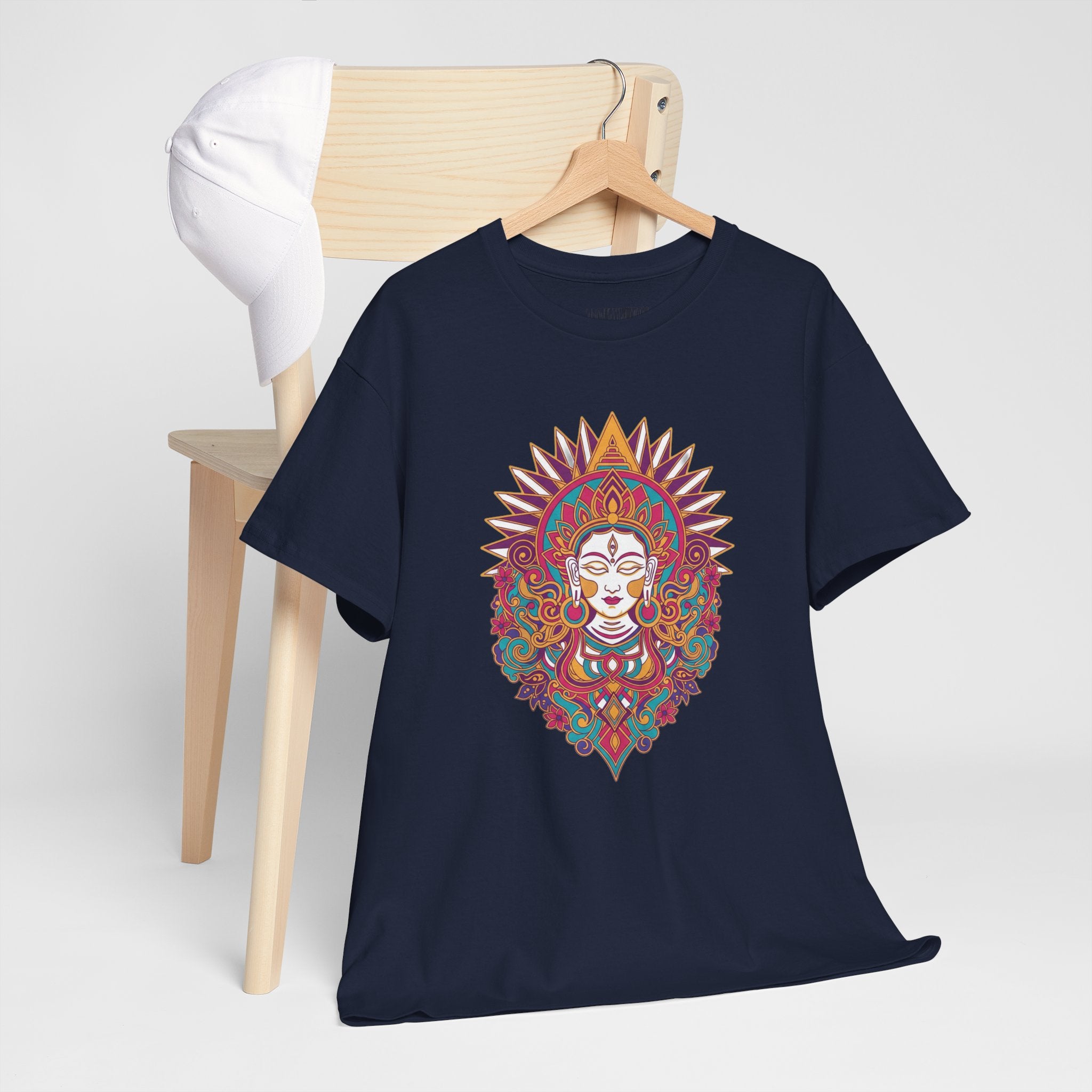 Spiritual Goddess Sun Mandala Tee — Colorful Boho Yoga T‑Shirt