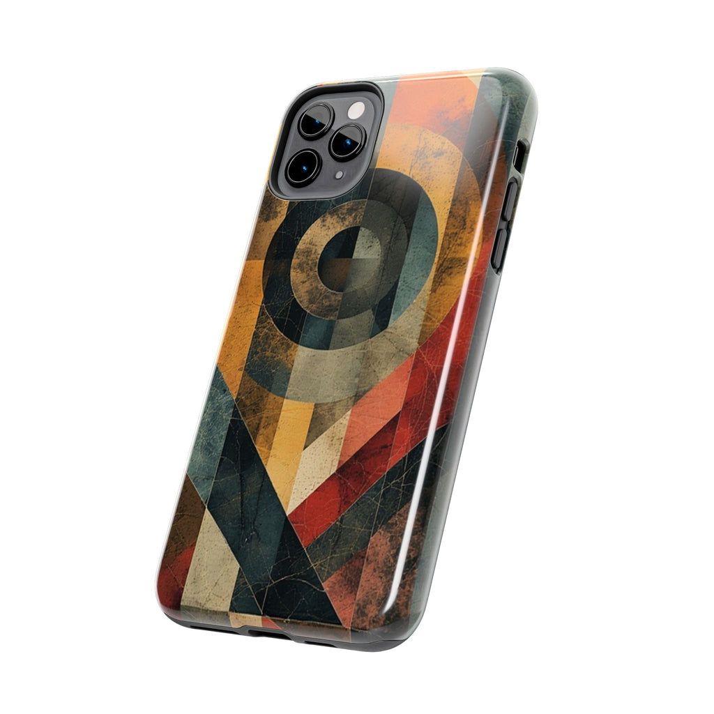 Retro Geometric Tough Phone Case — Vintage Target Circle Design