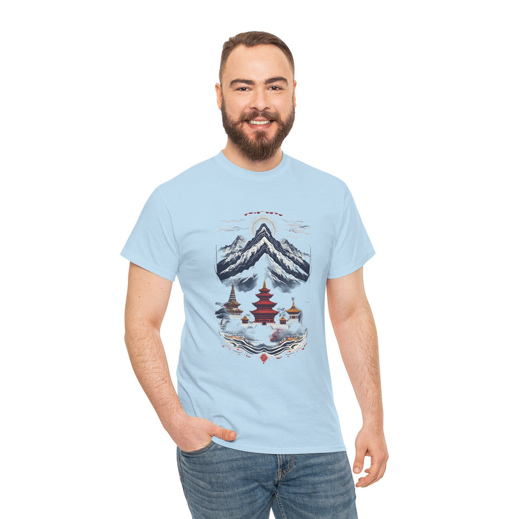 Japanese Mountain Pagoda T-Shirt — Zen Temple Landscape Tee