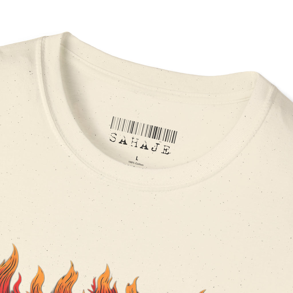 Flaming Demon Mask T-Shirt — Fierce Tattoo-Style Graphic Tee