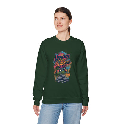 Dream Big Crewneck Sweatshirt — "Dream, Design, Draw" Inspirational Graphic
