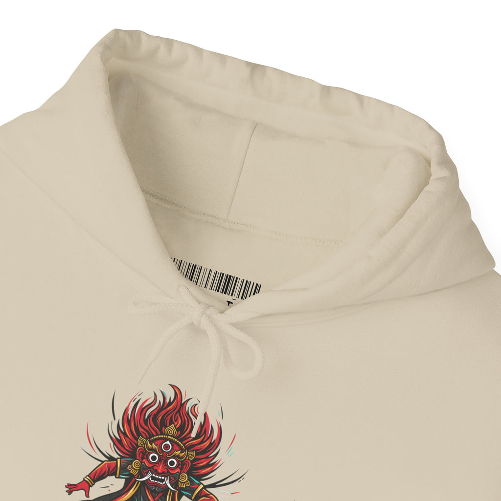 Demonic Oni Mask Hoodie — Japanese Demon Illustration Sweatshirt