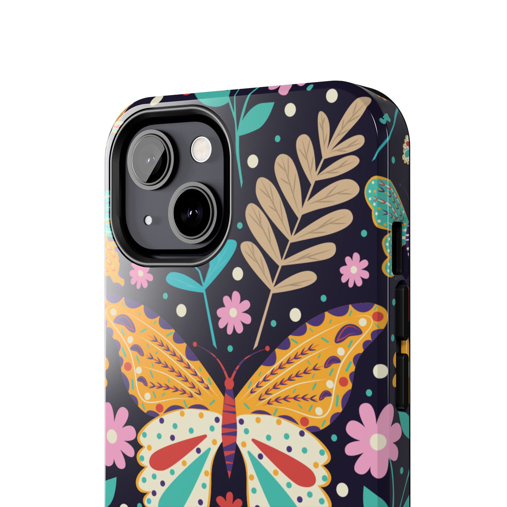 Floral Butterfly Tough Phone Case — Colorful Garden Protective Cover