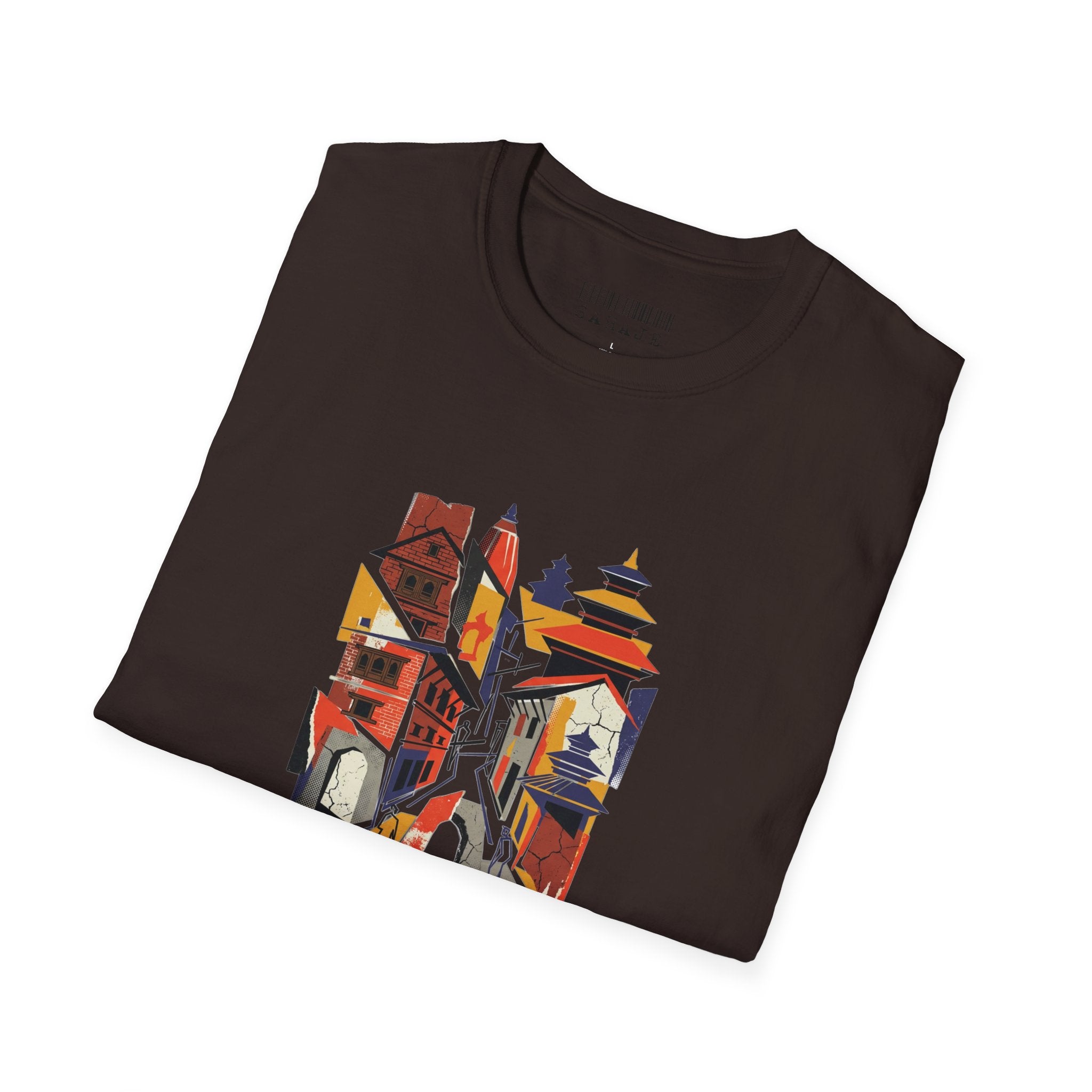 Cityscape Art Tee — Abstract Urban Alley Illustration T-Shirt