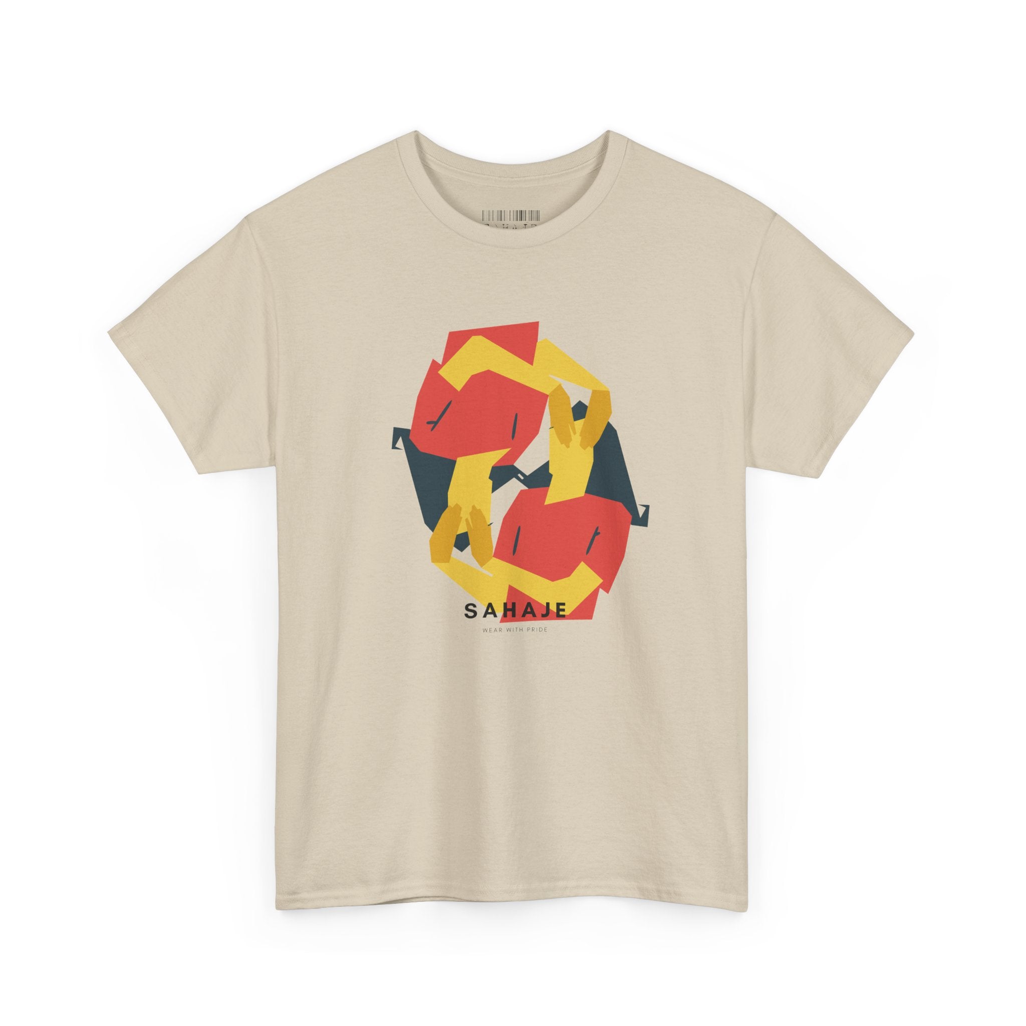 Foxes in Hexagon Graphic Tee — Minimal Geometric Animal Shirt