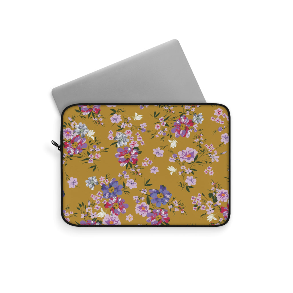 Floral Laptop Sleeve - Stylish Computer Case, Gift for Students, Mother's Day, Tech Accessory, Office Decor
