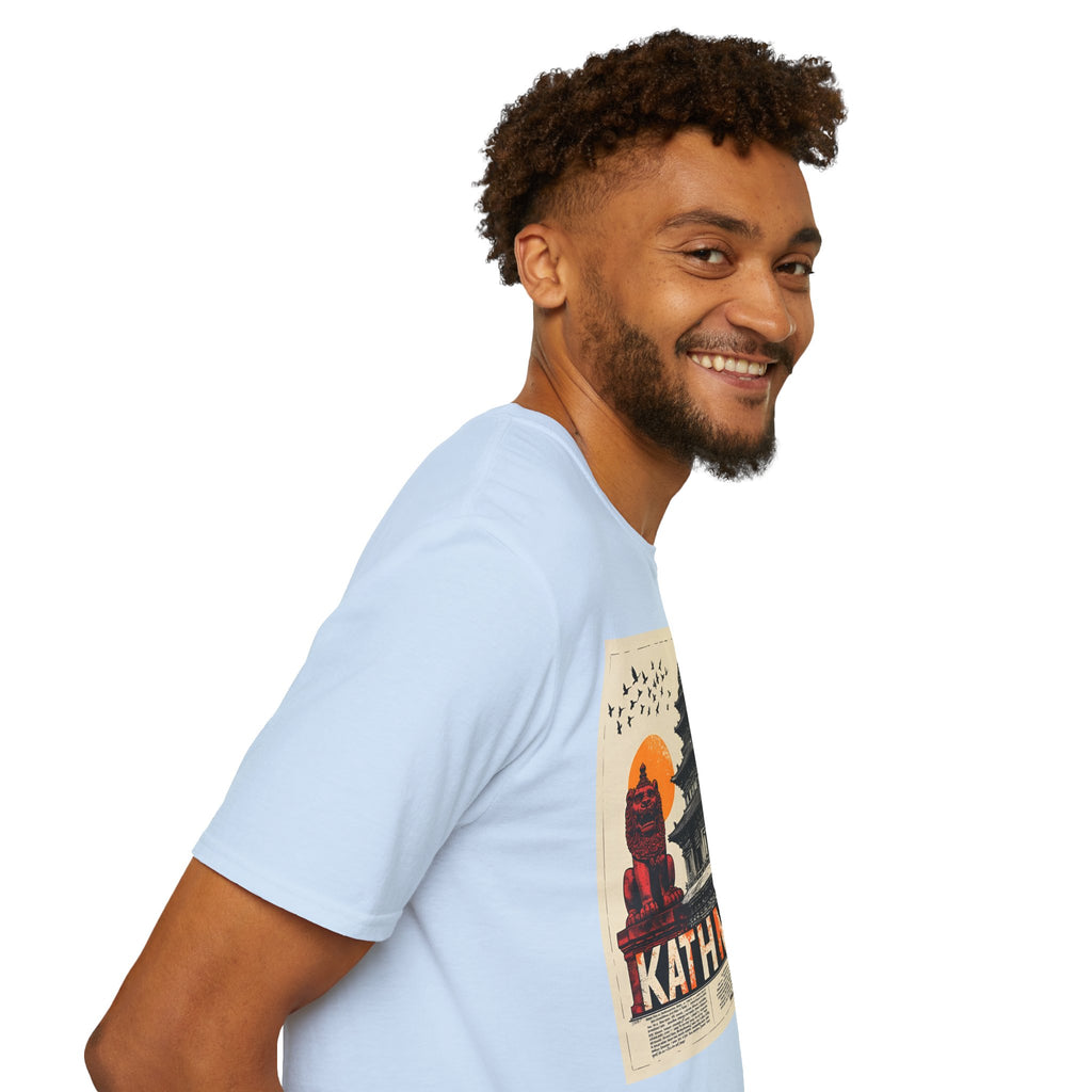 Kathmandu Vintage Travel T-Shirt – Retro Nepal Skyline Graphic Tee, Cultural Tourism Design