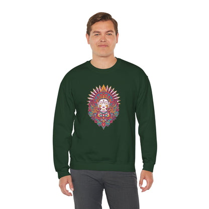 Crewneck Sweatshirt — Colorful Mandala Goddess Graphic