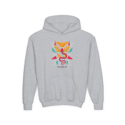 Youth Hoodie — Colorful Sahaja Floral Serpent Design