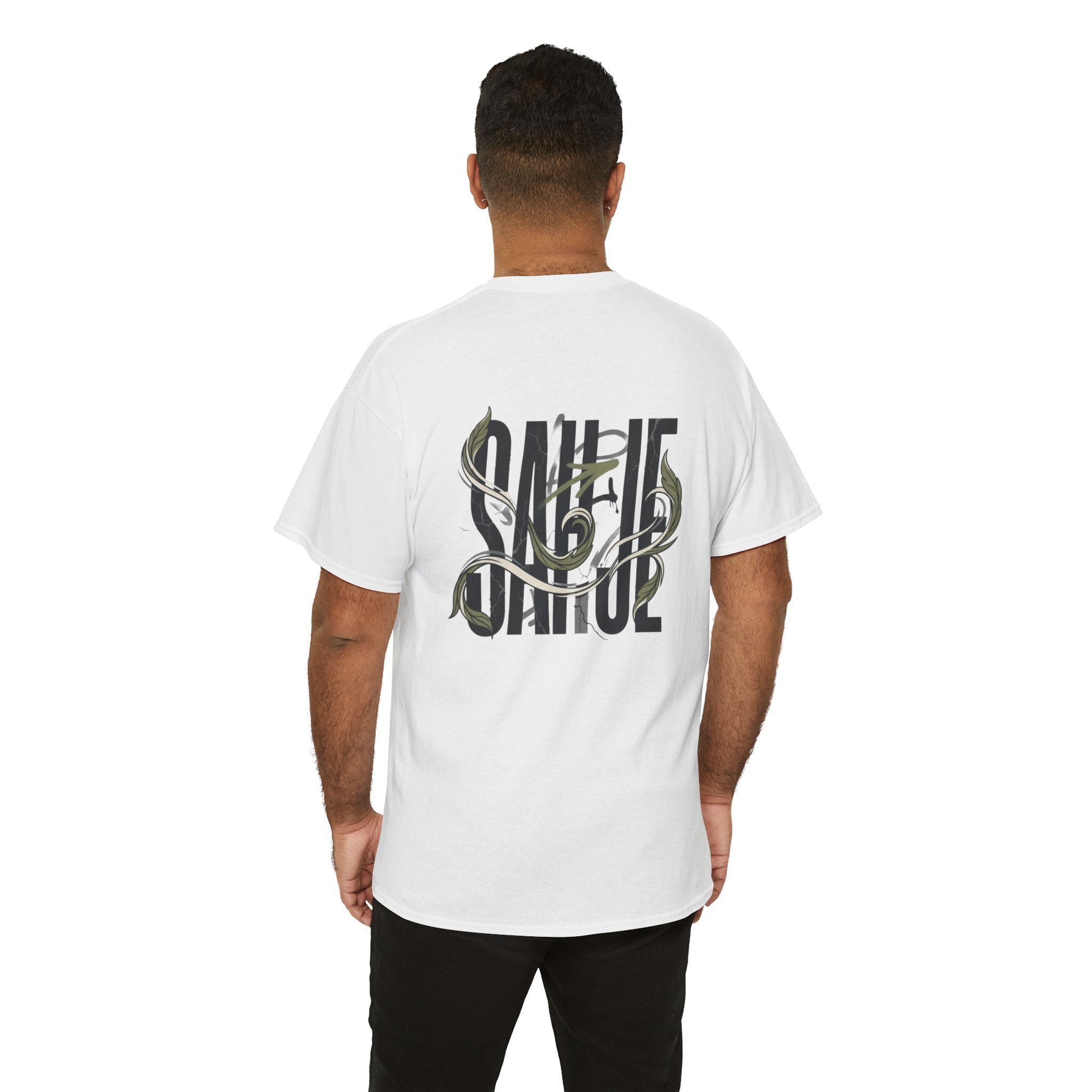 Graphic Tee — 'Savage' Typography with Snake Accent