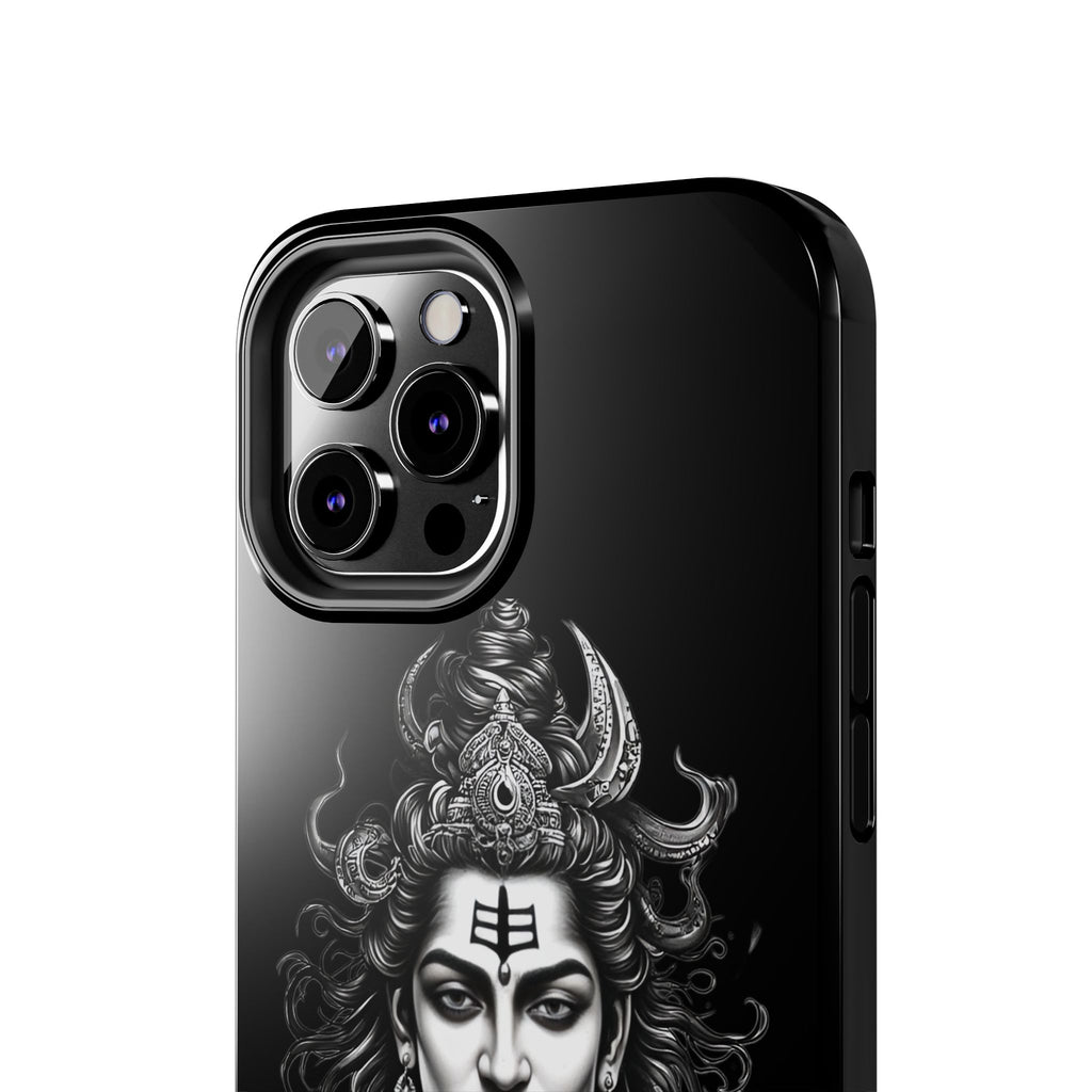 Phone Case — Intricate Lord Shiva Illustration on Black Tough Case