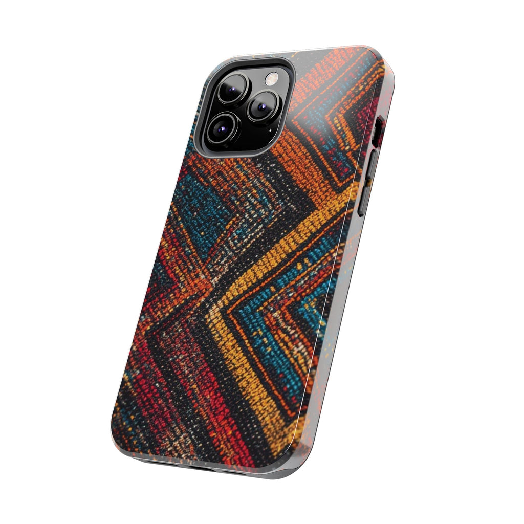 Tough Phone Case — Boho Geometric Rug Pattern, Protective iPhone Cover