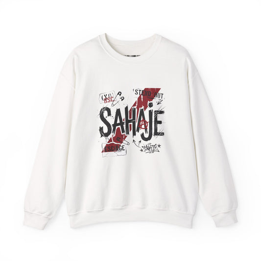 Sahaje Graphic Crewneck Sweatshirt – Streetwear Logo Pullover
