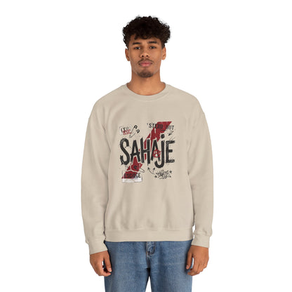 Sahaje Graphic Crewneck Sweatshirt – Streetwear Logo Pullover