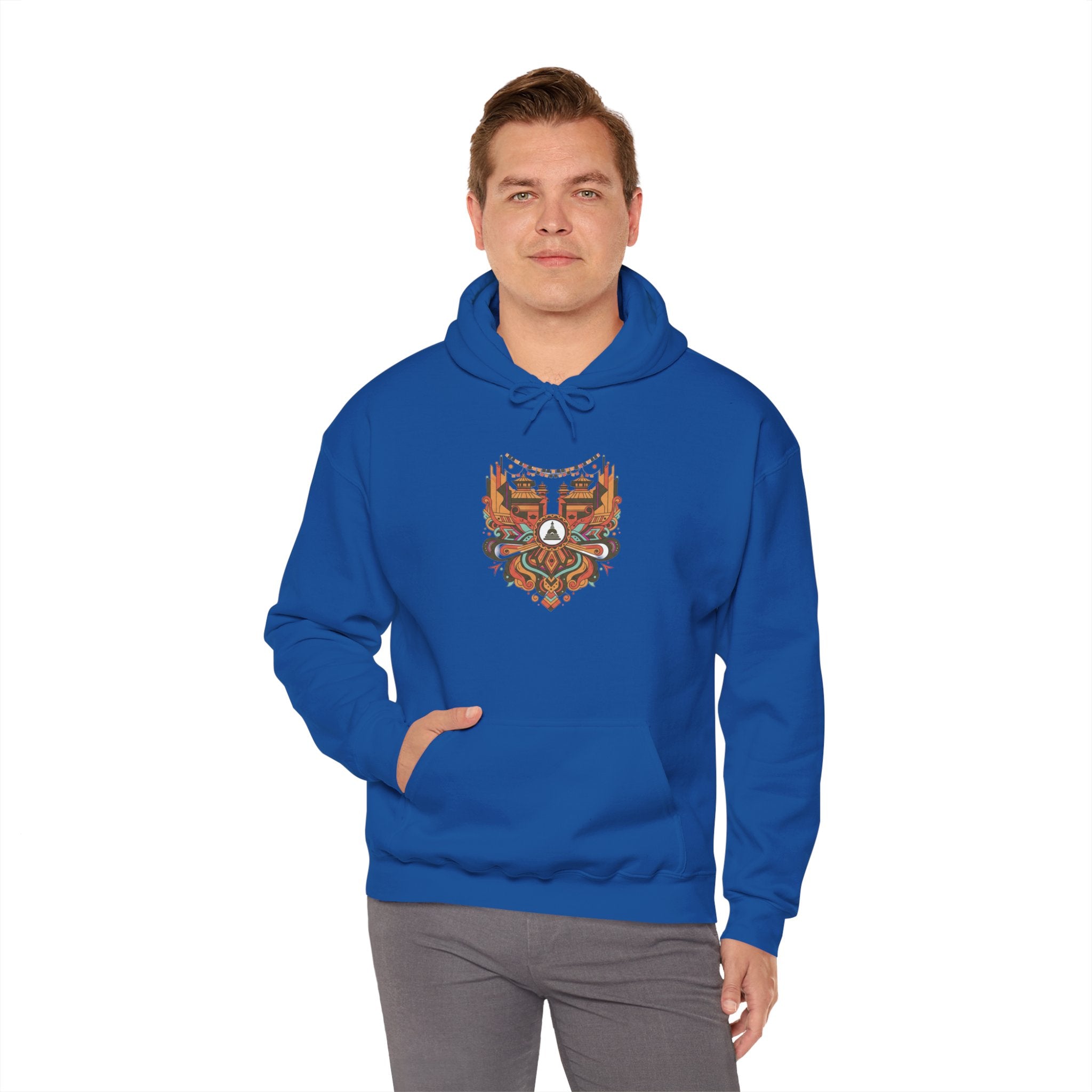 Spiritual Mandala Buddha Hoodie — Colorful Meditation Graphic Sweatshirt