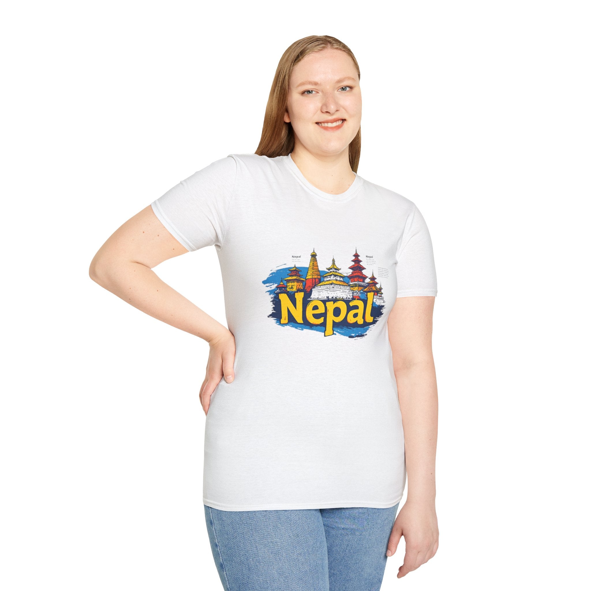 Nepal Temple Skyline T-Shirt – Nepali Cultural Heritage Graphic Tee, Travel & Spiritual Design