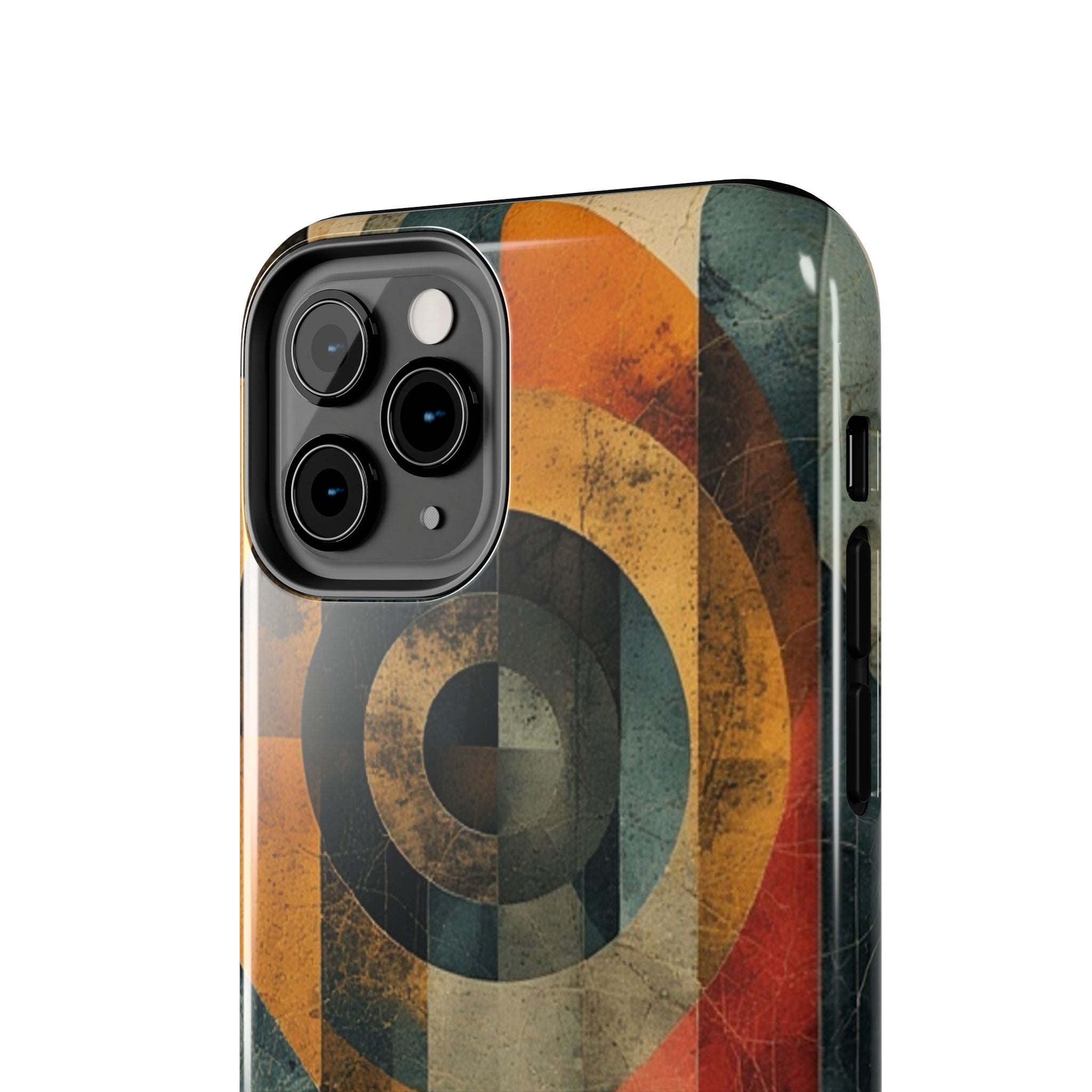 Retro Geometric Tough Phone Case — Vintage Target Circle Design