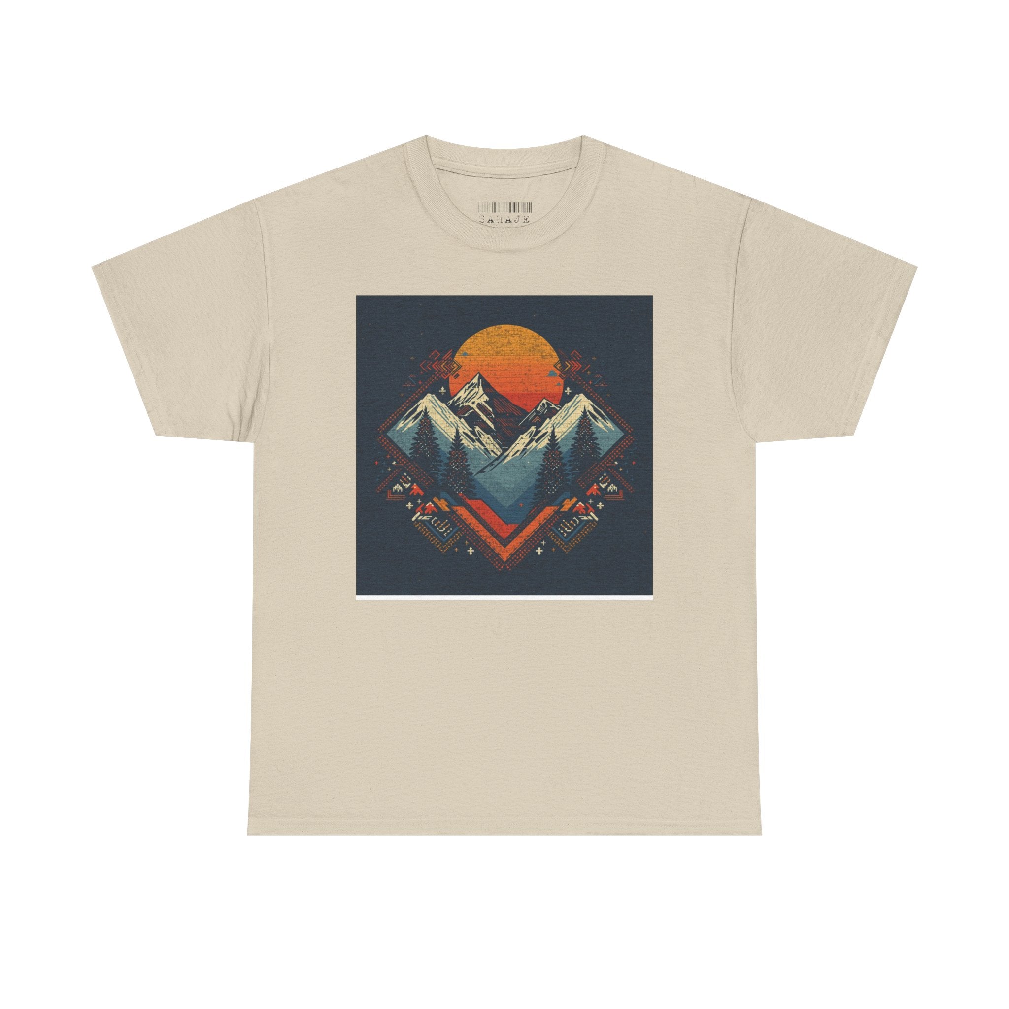 Mountain Sunset Graphic Tee — Vintage Retro Outdoor Nature T-Shirt
