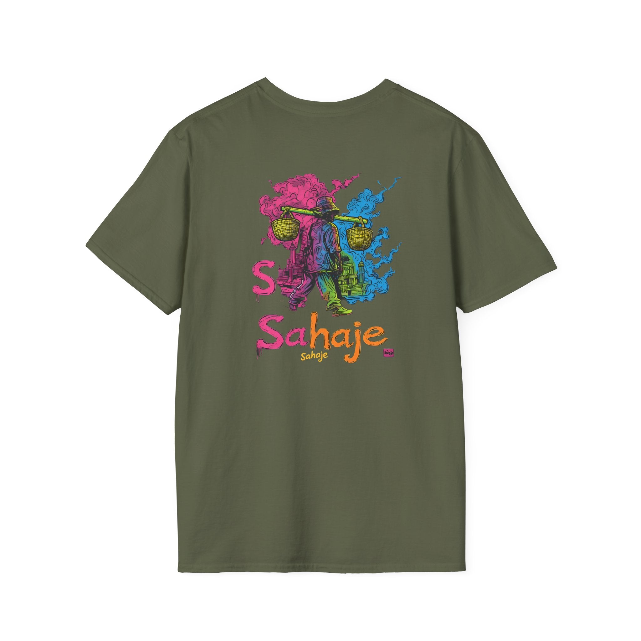 T-Shirt — Colorful Sahaje Skull Back Print