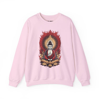 Buddha Lotus Flame Crewneck Sweatshirt