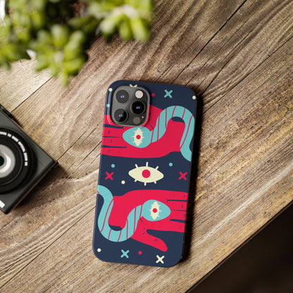 Colorful Abstract Slim Phone Cases, Trendy Phone Covers, Unique Gifts for Her, Artistic Mobile Accessories, Eye-Catching Phone Designs