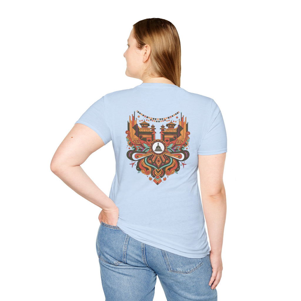 Festival Temple Graphic T-Shirt — Autumn Tribal Shrine Design