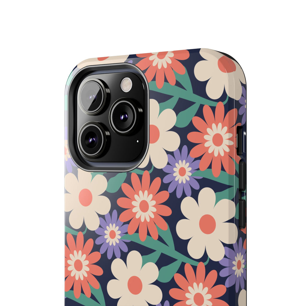 Floral Tough Phone Case — Retro Daisies Protective Phone Cover