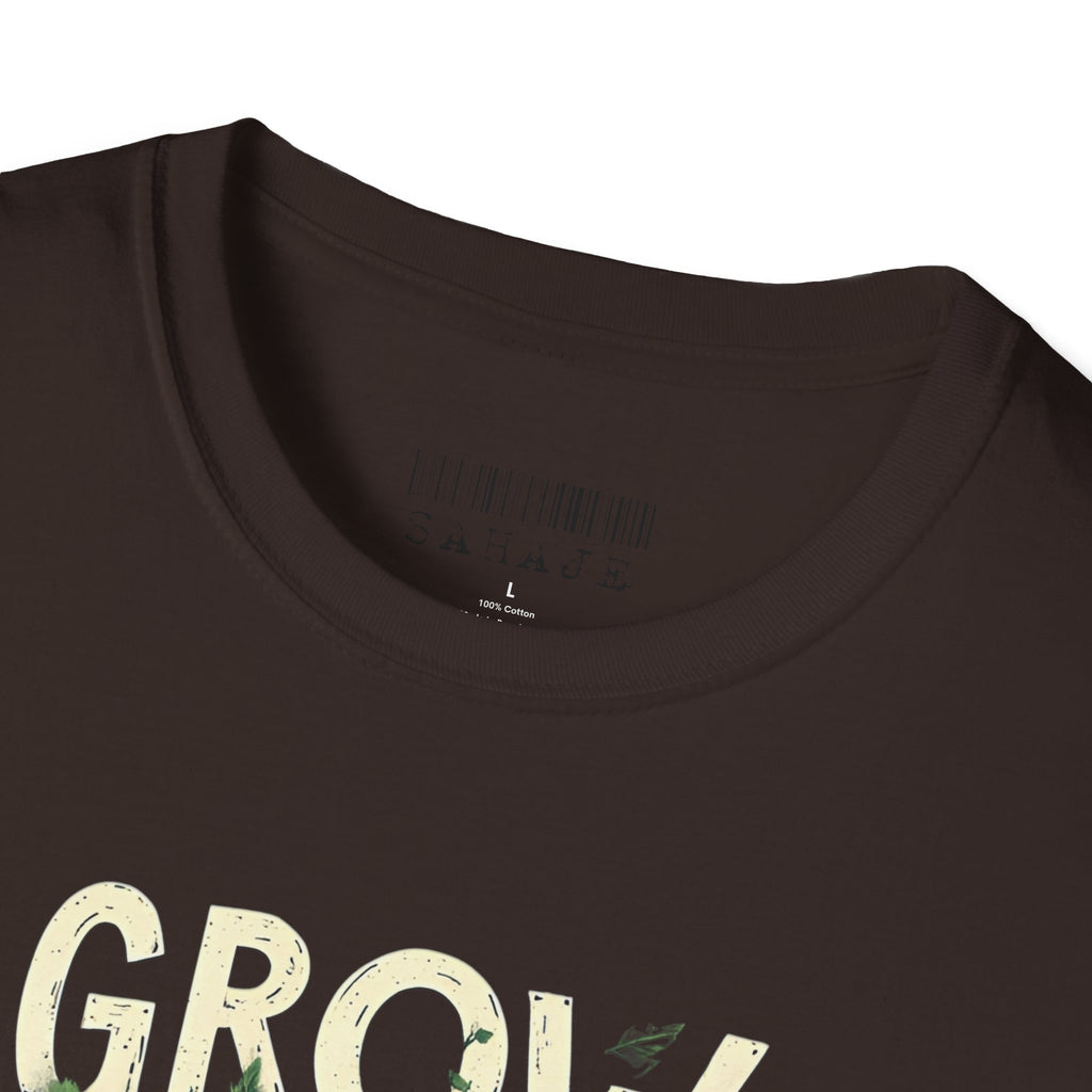 T-Shirt — Floral 'Grow Slow, Go Through' Inspirational Graphic Tee